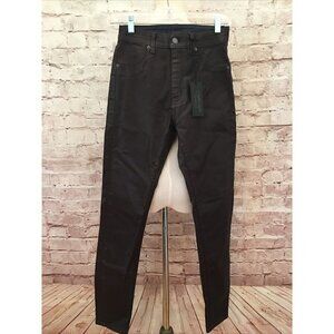 Carmar ROBIN Skinny High Rise Power Stretch Coated Denim Jean Dark Brown Size 27